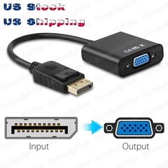 DisplayPort Male DP to VGA Adapter Cable cord 1080P laptop desktop Game Monitor