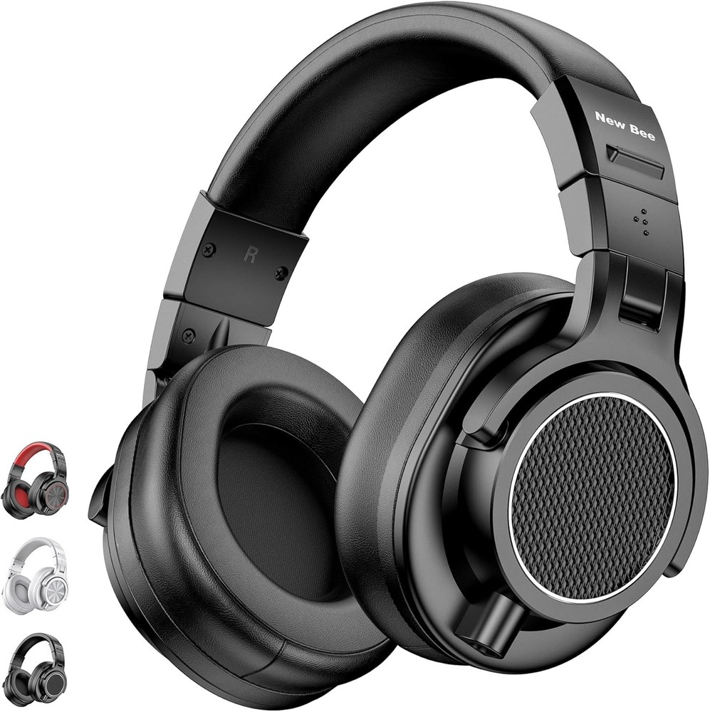 New Bee Studio Headphones Wired Over-Ear DJ Monitor 50mm Drivers 3.5/6.35mm Jack