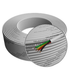Phone Cable 300ft Rounded White Roll (100 M – 328 ft) 4X1/0.4 Reel Round Telepho