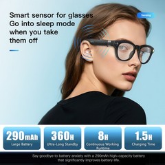 AI Smart Glasses with 8MP Camera for 2K Video Recording & Photochromic Lenses