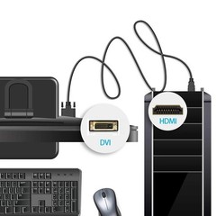 New HDMI to DVI-D 24+1 Pin Monitor Display Adapter Cable Male/Male HD HDTV 6 FT