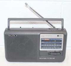 Vintage Sony ICF-36 Portable Radio Weather, TV, FM, AM AC or Battery Powered!