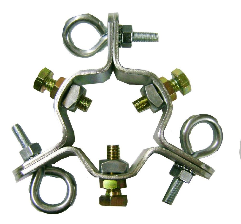 EZ 43-A Adjustable 3 Way Down Guy Wire Ring for up to 2-1/4″ Mast – Heavy Duty