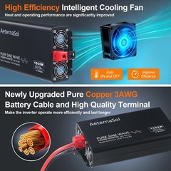 1000W Pure Sine Wave Inverter 12V DC to 120V AC Converter Power Inverter US NEW