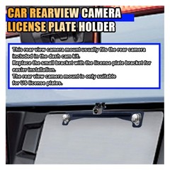 Reverse Rear Camera License Plate Bracket, Installation Holder for Backup View C