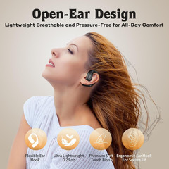 Open Ear Headphones,Over Ear Earbuds with Ergonomic Earhook,Bluetooth Headphones