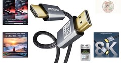 Ultra High Speed Nylon Braided 8K HDMI Cable, 6 Feet, Dynamic HDR Support