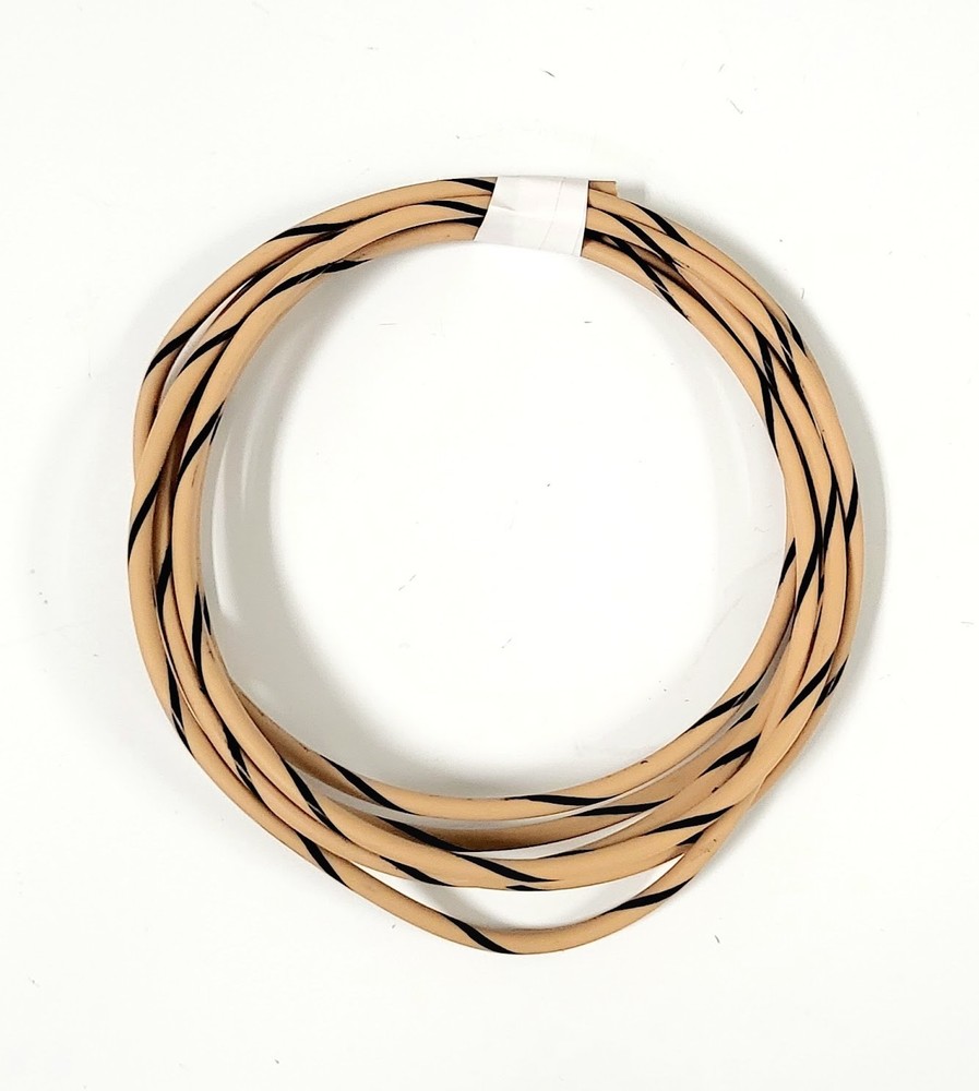 25 FEET AUTOMOTIVE WIRE 18 AWG HIGH TEMP TXL WIRE TAN WITH BLACK STRIPE