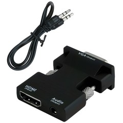 HDMI Female to VGA Male Converter with Audio Adapter Support 1080P Signal Output