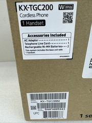 Panasonic KX-TGC200W Cordless Phone White Call Block Speakerphone 1 Handset