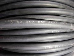 6 AWG SGX BLACK AUTOMOTIVE WIRE – HIGH TEMP – MADE IN USA – 100 FEET