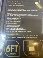 VIBE 6ft Tangle-Free Fiber Cable HDMI High Speed w/Ethernet NIP