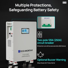 ECO-WORTHY 2Pack 14kWh 48V 280AH LiFePO4 Battery Vertical Standing Solar Backup