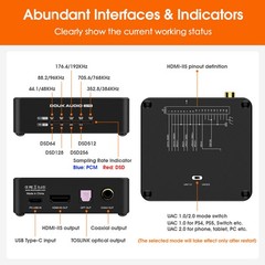 Mini XMOS XU208 USB to COAX/OPT/HDMI Audio Converter Digital Interface DSD256
