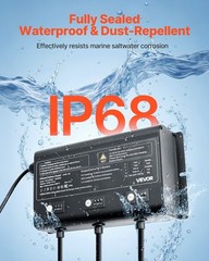 VEVOR 3-Bank 5A 12V Smart Marine Battery Charger Onboard IP68 Waterproof Boat RV
