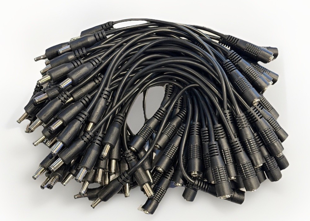 (100) Pack 6in DC Barrel Power 5.5mm x 2.1mm Extension Cable Male to Female