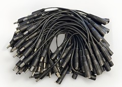 (100) Pack 6in DC Barrel Power 5.5mm x 2.1mm Extension Cable Male to Female
