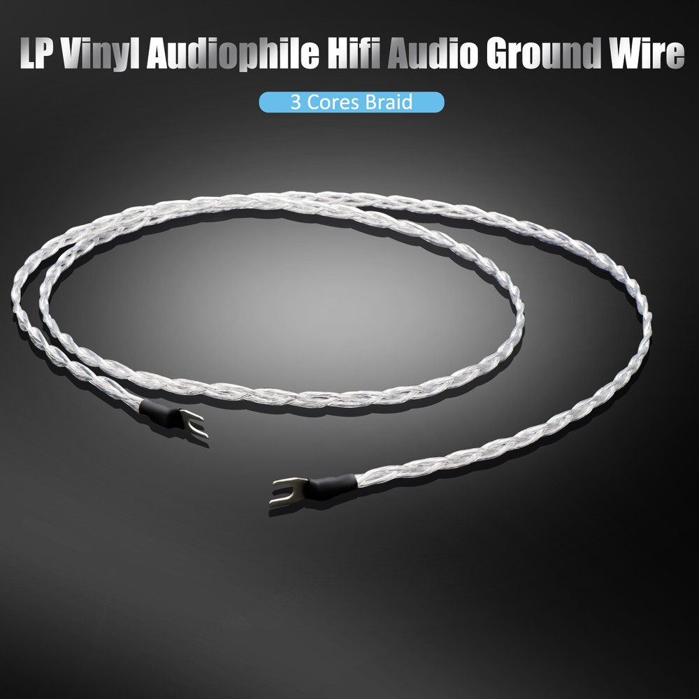 3Cores 5N Silver-plate HiFi Audio Cable Ground Wire Rhodium Plated Y Spade Plug