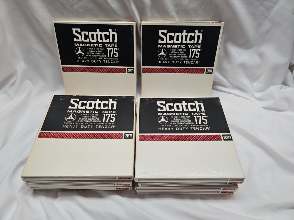 10 Scotch Magnetic Tape 175 1/4″ 1200 Ft 7in. Reel-to-Reel Tape In Box