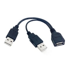 Dual USB 2.0 A Male to USB 2.0 Female A Extra Power Data Y Cable USB Cable