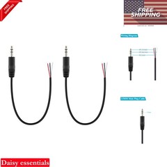 2-Pack 3.5mm Stereo Male to Bare Wire Speaker Cable Adapter for Audio Repair