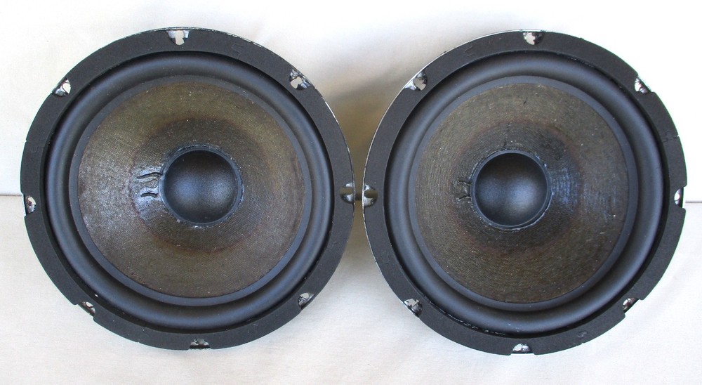 Unbranded Square Magnet 8-Ohm 8″ Woofer Speakers Refoamed Pair Tested