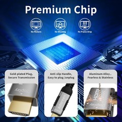 4K@60Hz 2K USB C to Left 90 Degree Angled HDMI Cable 6 Ft, Slim Thin HDR Type C