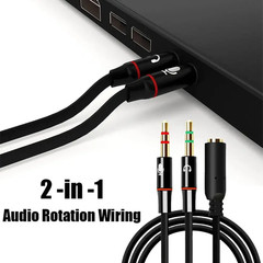 3.5mm Audio Jack to Headphone Microphone Splitter Converter Adaptor Mobile Tab