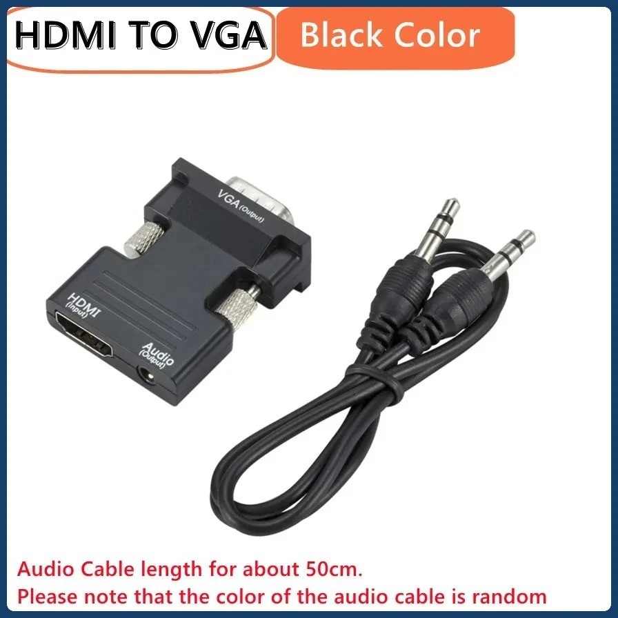HDMI Female to VGA Male Converter 1080P Audio Adapter For PC Laptop Projector
