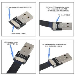 Up Angled USB 2.0 Type-A Male – Type-A Male Cable 90 Degree for FPV Disk USB2.0