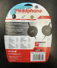 NEW Maxell HP-200 Headphones Adjustable Headband Swivel Earcaps Black 190318
