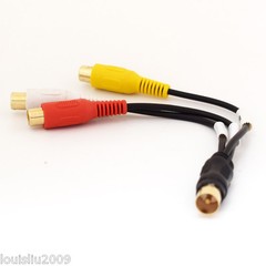 1pc 18cm TV Male Plug to 3 x RCA (Red+Yellow+White) Female Jack Adapter Cable US