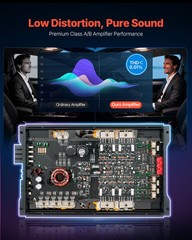 VEVOR Car Audio Amplifier Car Amplifier 4-Channel Class AB Max. 4x250W at 4 Ohms