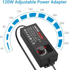 AC Adapter 120W Universal Power Adapter 4V 5V 6V 9V 12V 15V 18V 19V 20V 24V Adju