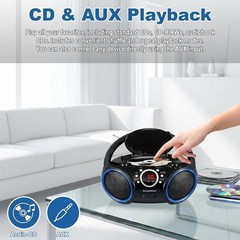 Portable CD Player W/ AM/FM Stereo Radio Blue/Black
