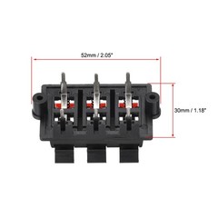 2 Row 6 Way Spring Speaker Terminal Clip Push Release Connector Audio WP6-03