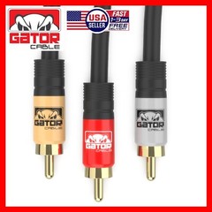 3-RCA Composite Cable Red White Yellow Stereo Audio Video AV TV VCR DVD