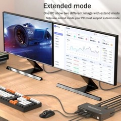 4K 60Hz Dual Monitor HDMI KVM Switch 2×2 USB 3.0 Extended Display For PC Laptop