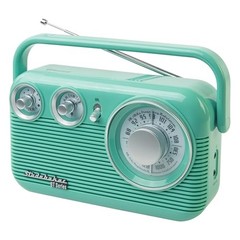 SB2003BT Bluetooth Retro Portable AM/FM Radio with AC or Battery Teal