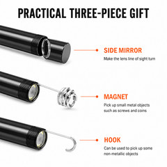 6LED USB Snake Endoscope Borescope HD Inspection Camera Scope For Android Type C