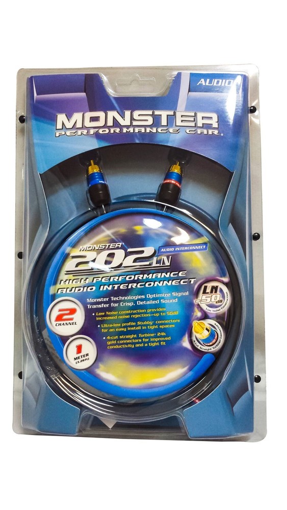 Monster Car Audio 202LN Interconnect Audio Cable – 2C-1M – 1 Meter (3 Ft)