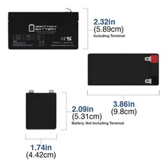 Mighty Max 12V 1.3Ah Replacement Battery for SLAA12-1.3F
