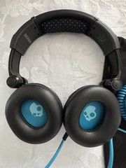 SkullCandy SK Pro Throwback DJ Wired Headphones With Bag, Black And Blue, Tested