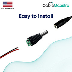DC Power Plug Male Female Jack Connector 2.1 x 5.5mm Adapter CCTV Video Balun