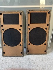 Vintage Large Advent Bullnose Speaker Grills w/ Badge
