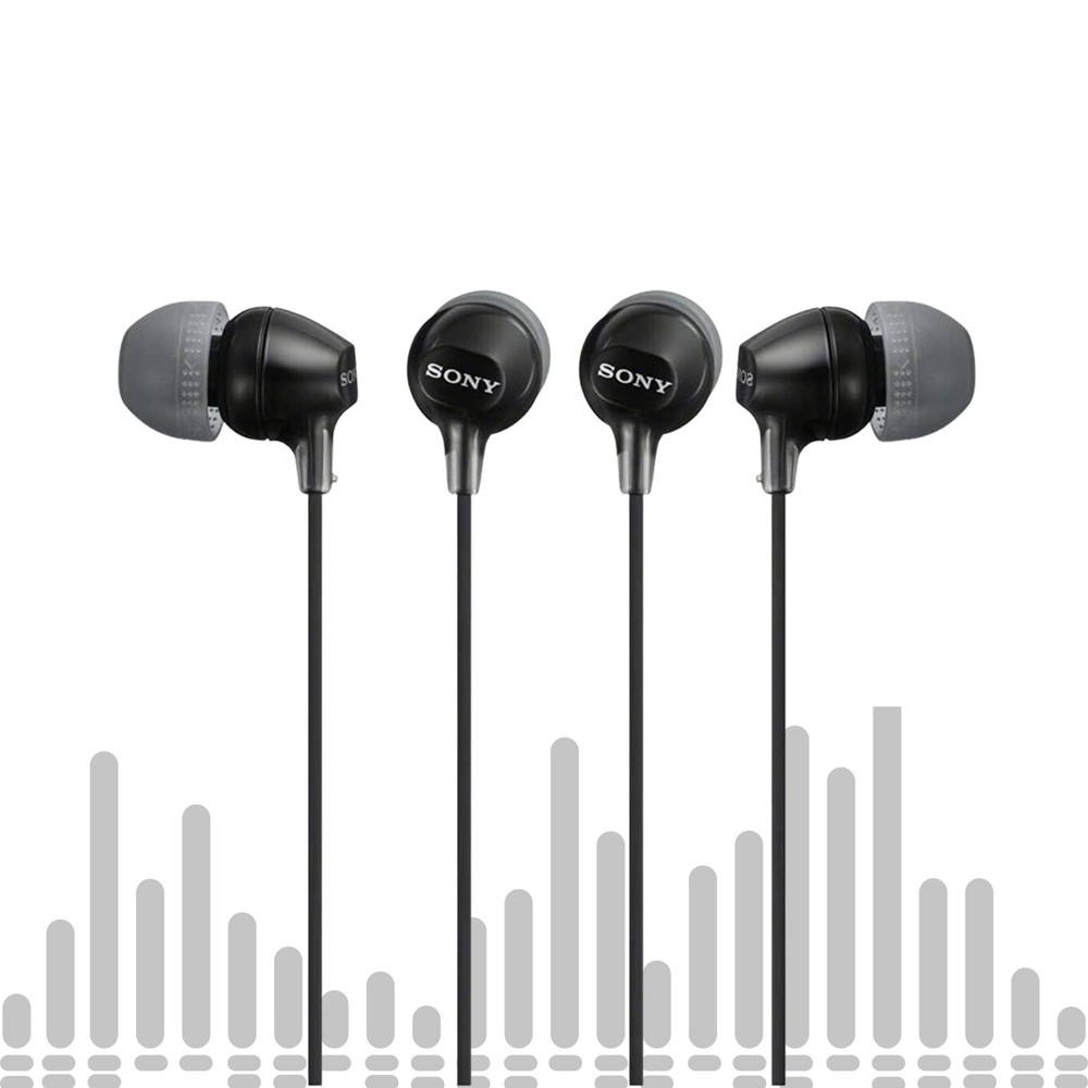 Sony MDREX15LP Fashion Color EX Series In Ear Earbud Headphones Black 2 pack