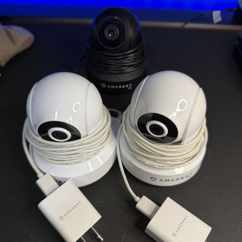Amcrest 2K Dual Band WiFi Camera Indoor White Black Wireless IP3M-941 3 Pack