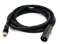 XLR Male to RCA Male Cable 6 Feet Black, 16AWG Shielded Twisted Pair Oxygen…