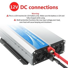 GIANDEL Power Inverter 2000 Watts DC 12V to AC 230V 240V with Dual FR Sockets