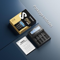 Smart Battery Charger 4A Fast Charging for Rechargeable Li-ion Ni-MH Ni-Zn